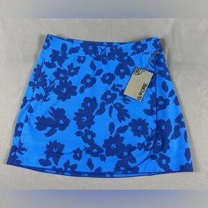 G/FORE G4 Womens Golf Skort Tonal Floral Print 2 Surf Blue Polyester Spandex